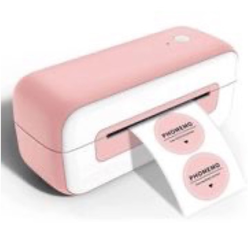 Compact Pink and White Label Printer